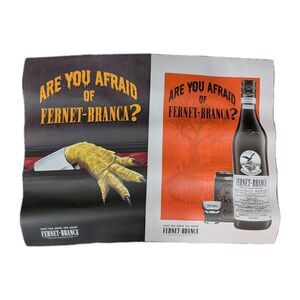 Two New Fernet Branca Hallowee Posters Fall Bar Art Promotional Advertising RARE